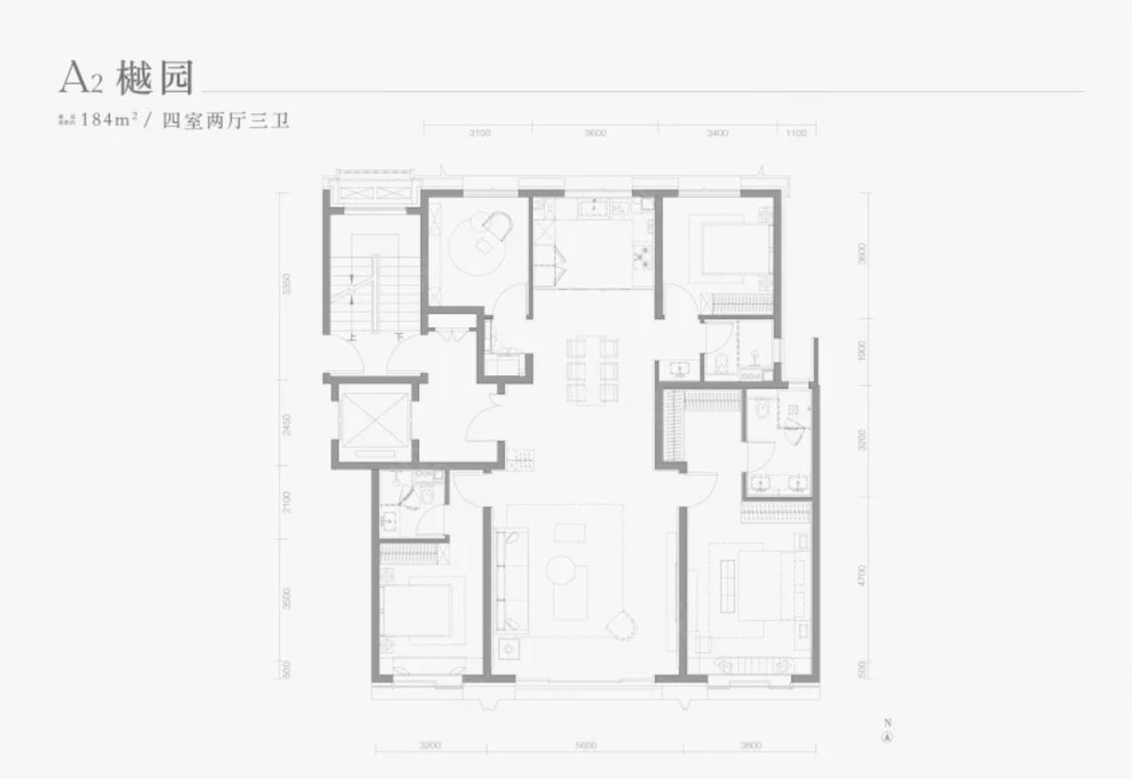 4室2厅3卫0厨-184㎡